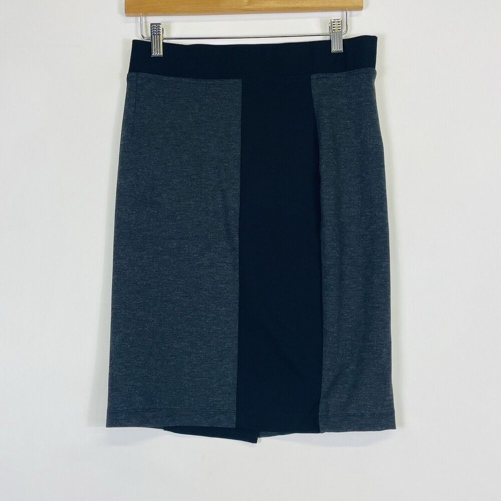 NYDJSkirt Womens XS Black Grey Ponte Knit Pencil Knee Understated Office Work